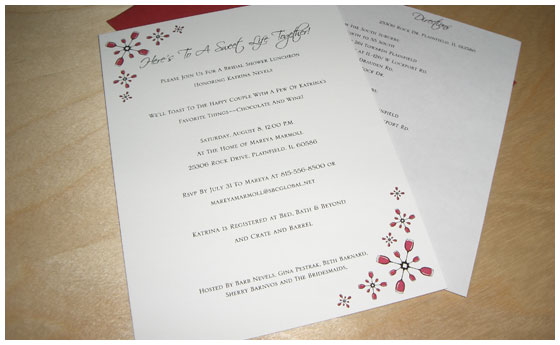 The flowers on the outside of the invite are glasses of red wine Tag Print